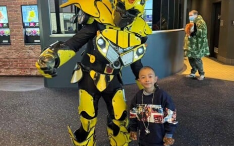 Cyrus with "Bumblebee" at Kidsflix